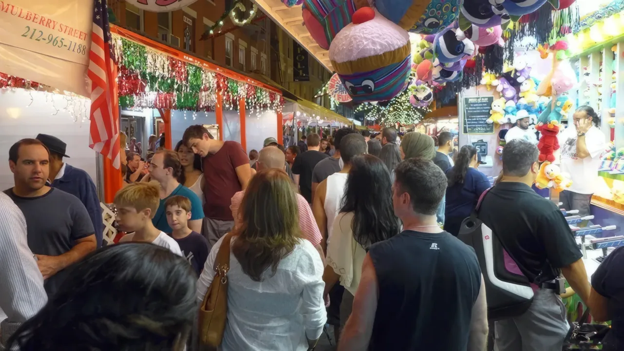 Colorful festivities at the San Gennaro Festival, honoring Italian heritage
