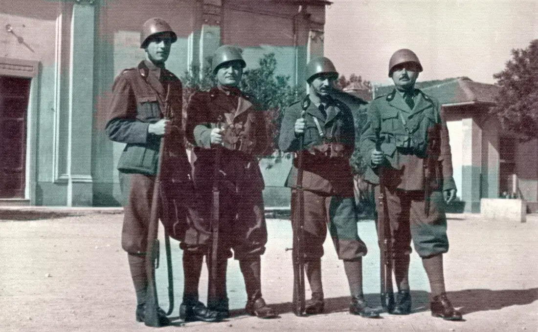 Italian Soldiers Marching in WWII