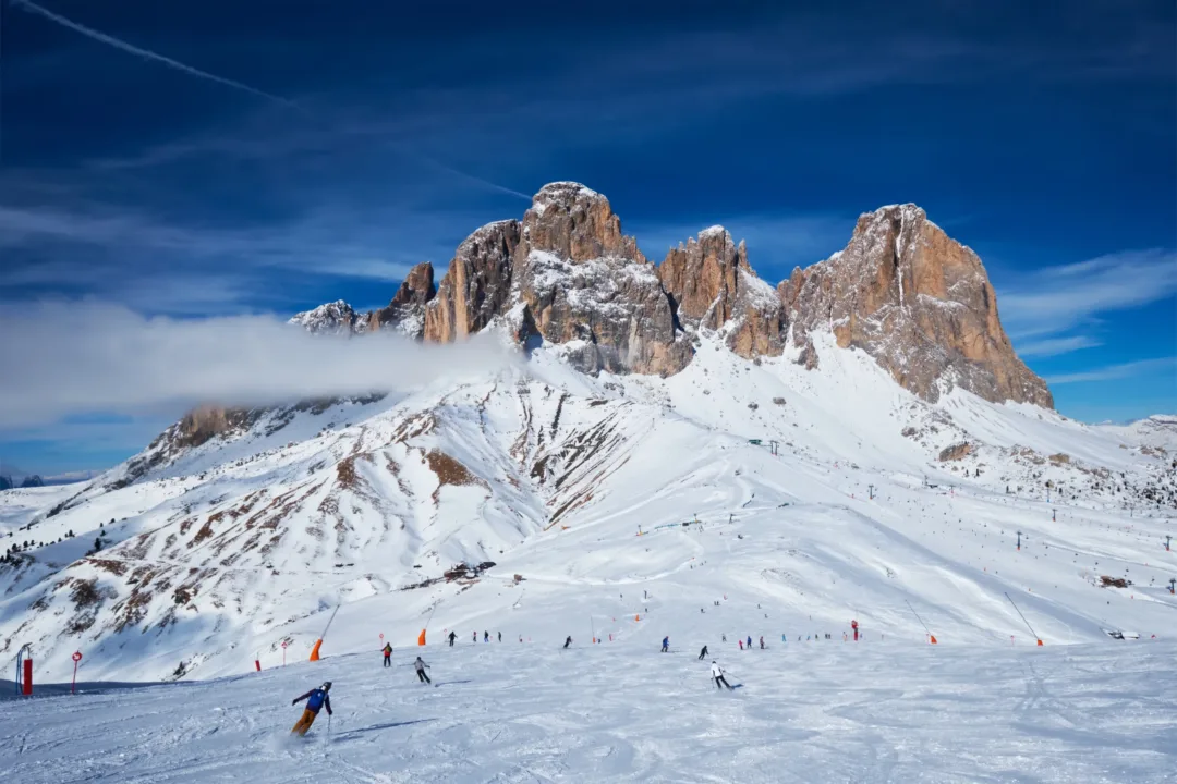 Experience the thrill of skiing in the breathtaking Alps Dolomites